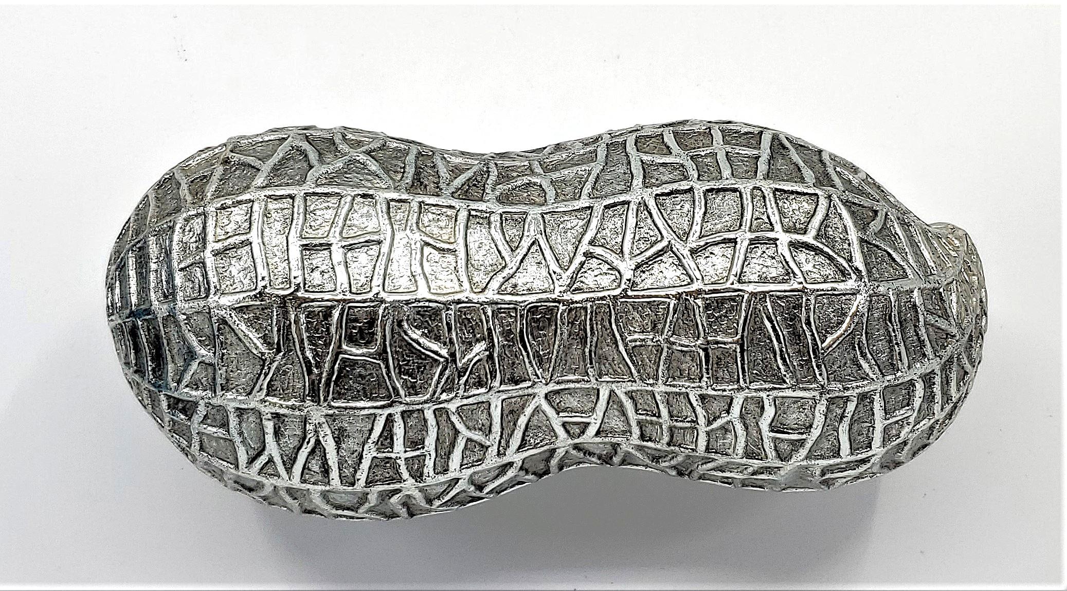 Outstanding New Old stock silver-plated peanut box, signed: 