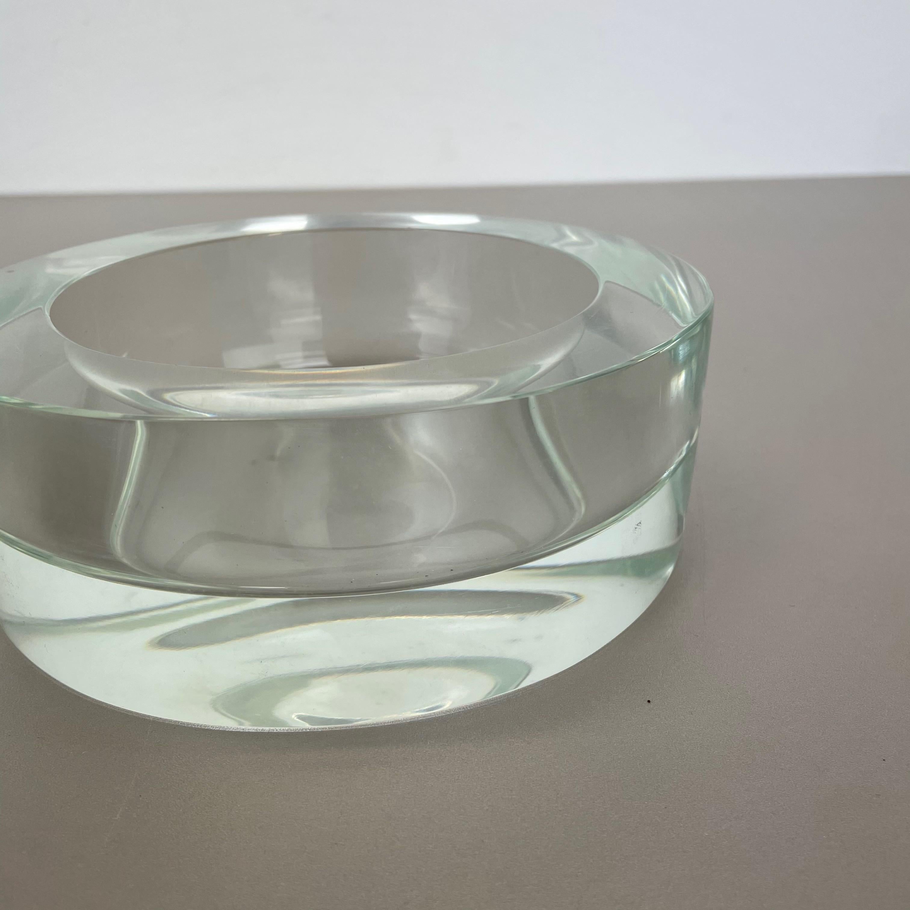 20th Century New Old Stock 3.1kg Lucid Bowl Murano Glass Seguso Vetri d'Arte, Italy, 1970 For Sale