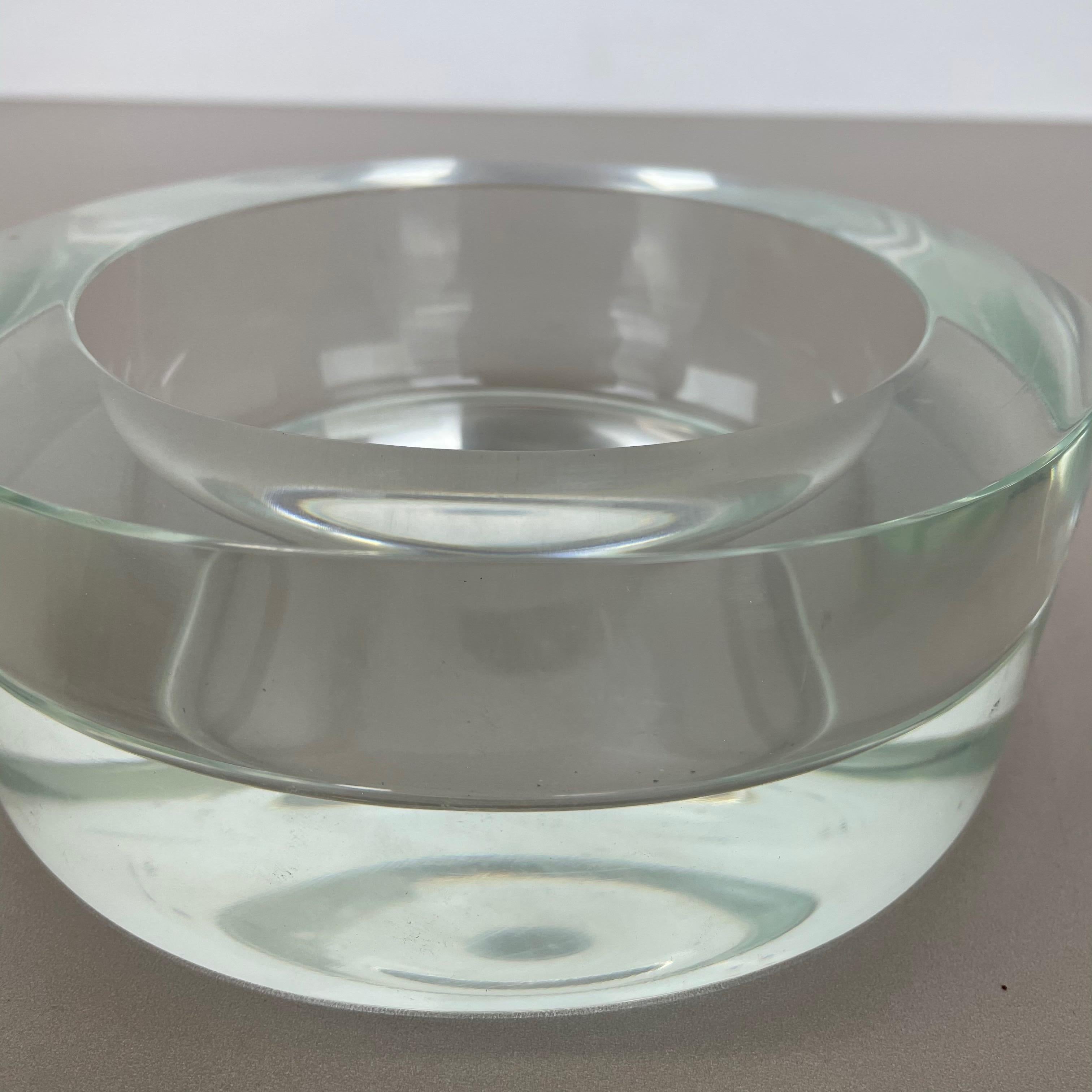 New Old Stock 3.1kg Lucid Bowl Murano Glass Seguso Vetri d'Arte, Italy, 1970 For Sale 3