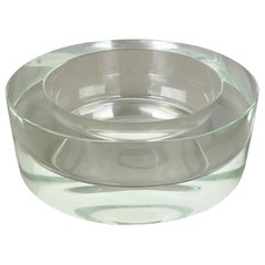 Nuevo Stock Antiguo 3,1kg Cuenco Lúcido Cristal de Murano Seguso Vetri d'Arte, Italia, 1970