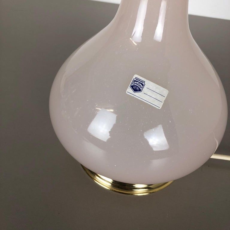 20th Century New Old Stock, Opaline Murano Glass Table Light by Cenedese Vetri, Italy 1960 For Sale