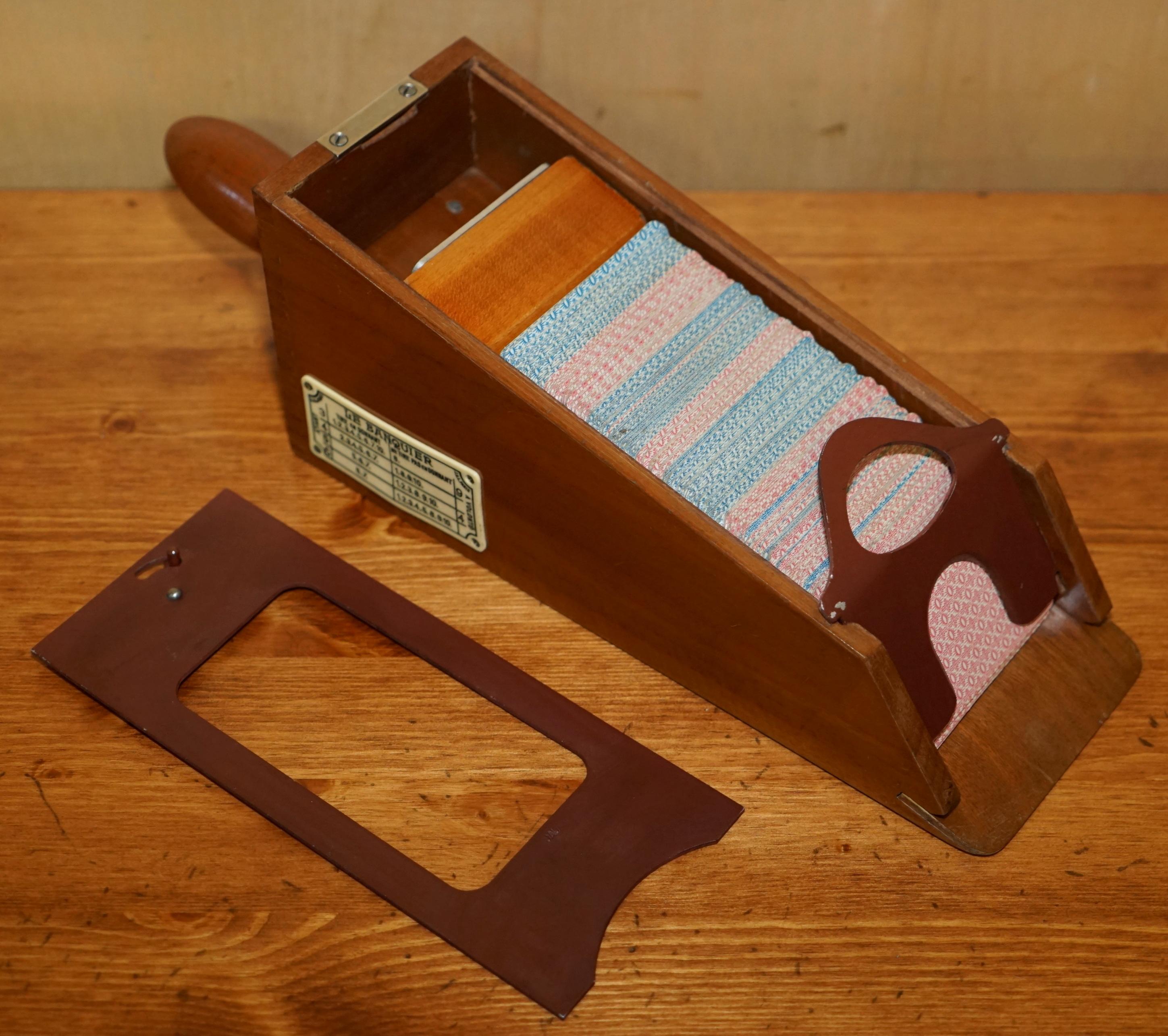 NEW OLD STOCK BOXED ANTiQUE FRENCH LE BANQUIER BACCARAT MIXED CARD DISPENSER For Sale 3