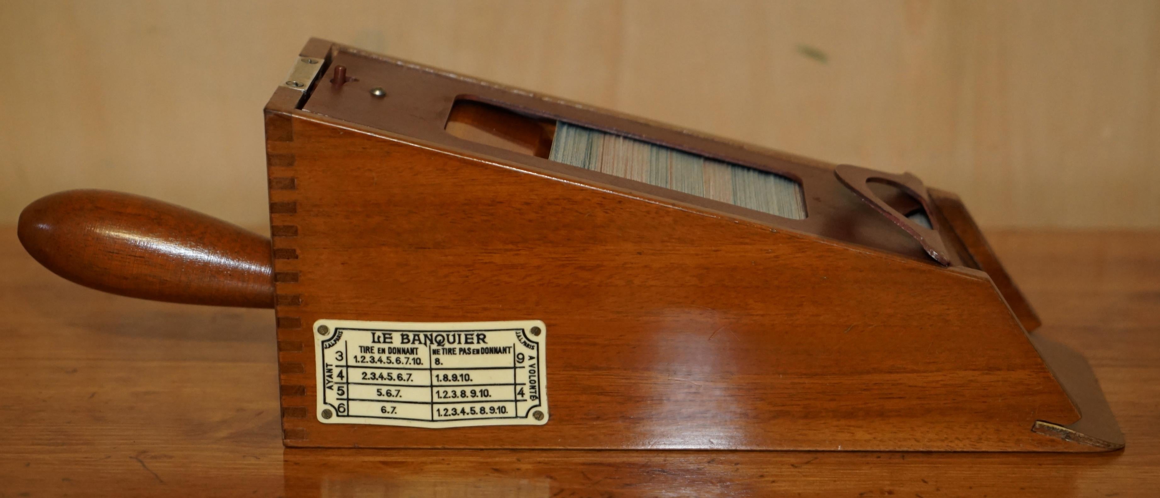 Edwardian NEW OLD STOCK BOXED ANTiQUE FRENCH LE BANQUIER BACCARAT MIXED CARD DISPENSER For Sale