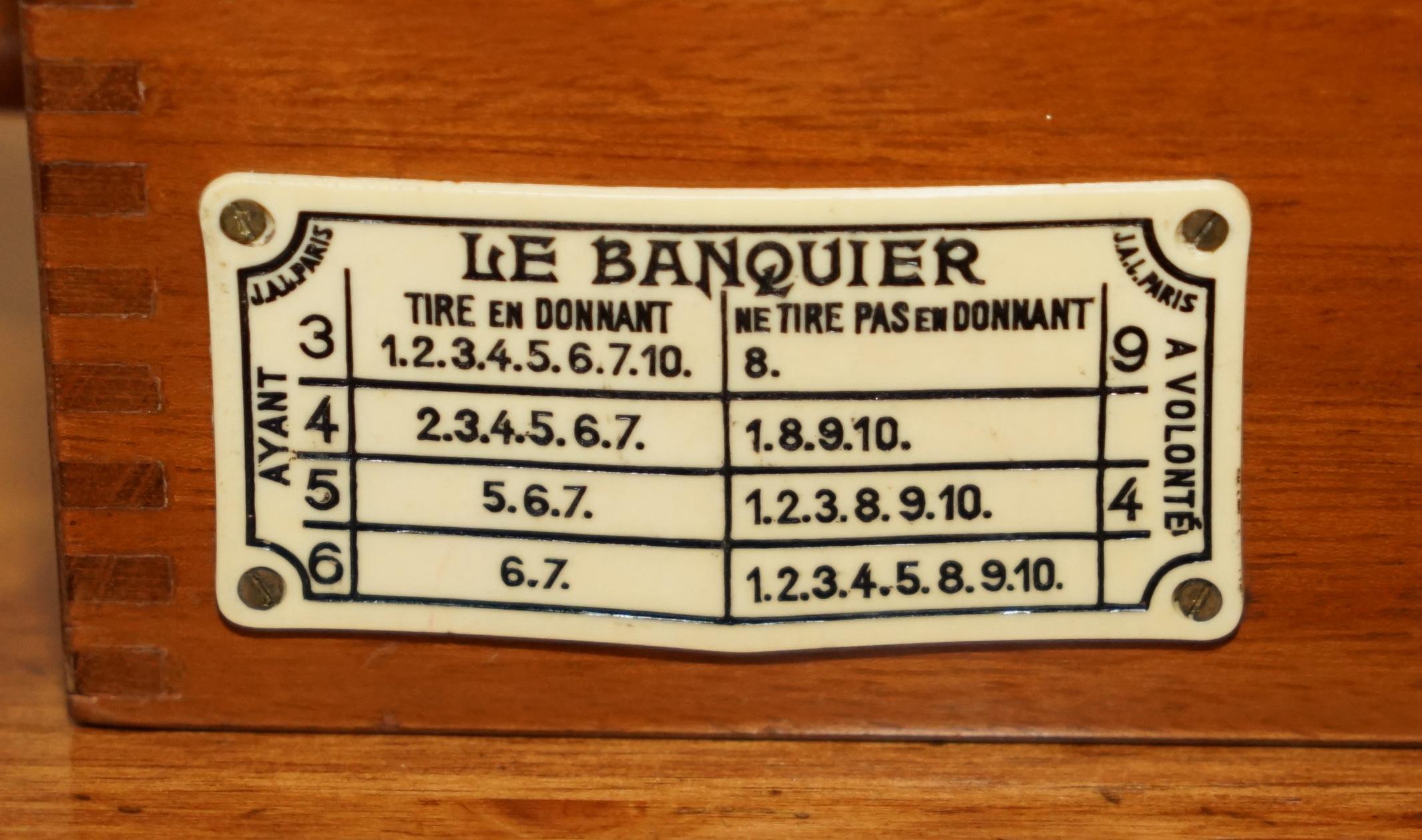 French NEW OLD STOCK BOXED ANTiQUE FRENCH LE BANQUIER BACCARAT MIXED CARD DISPENSER For Sale