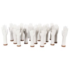 New Old Stock Ceramic Rubber Glove Hand Moulds, Singles 'Red Base'