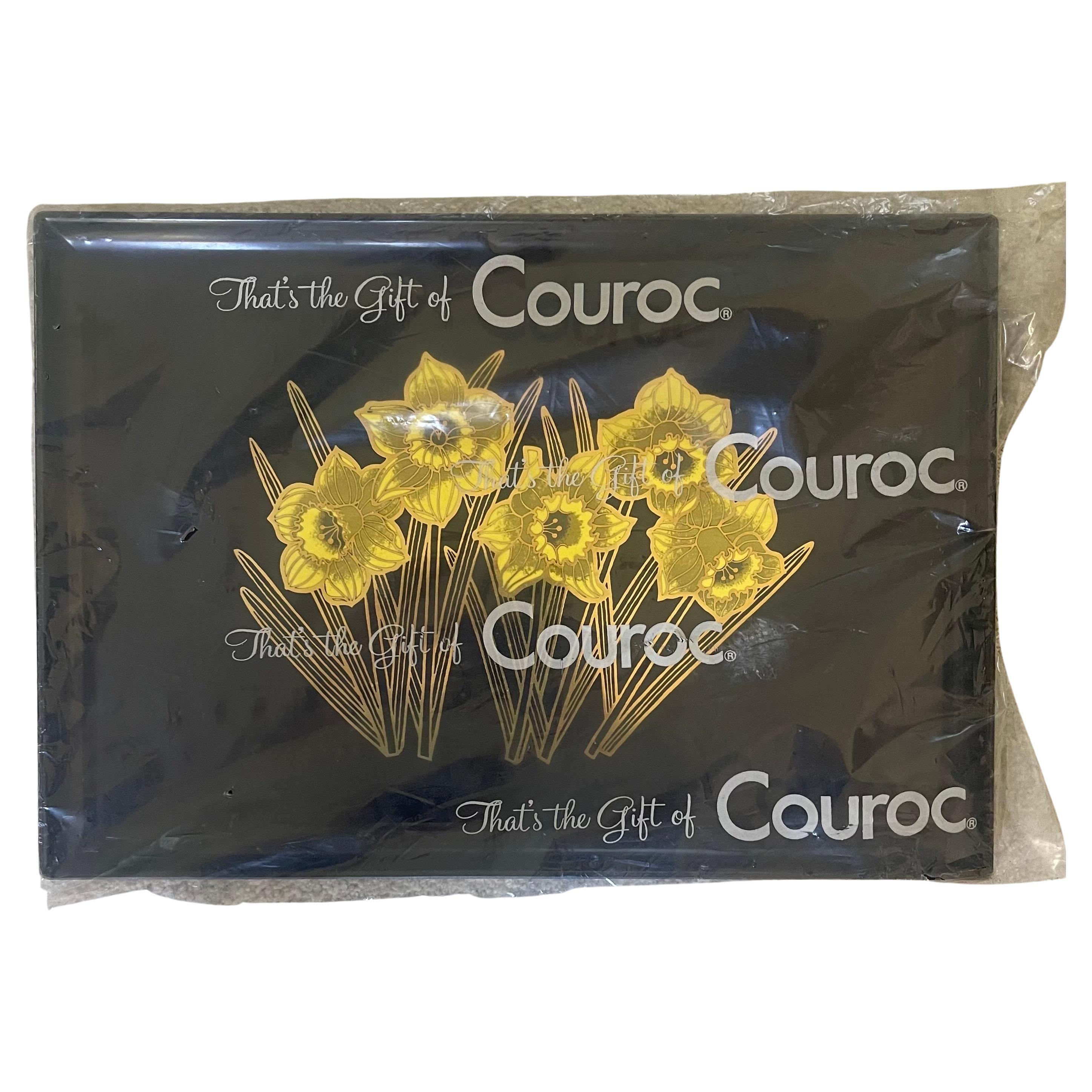 Neues / gebrauchtes Tablett mit Intarsien aus Holz „“Floral“ von Couroc California