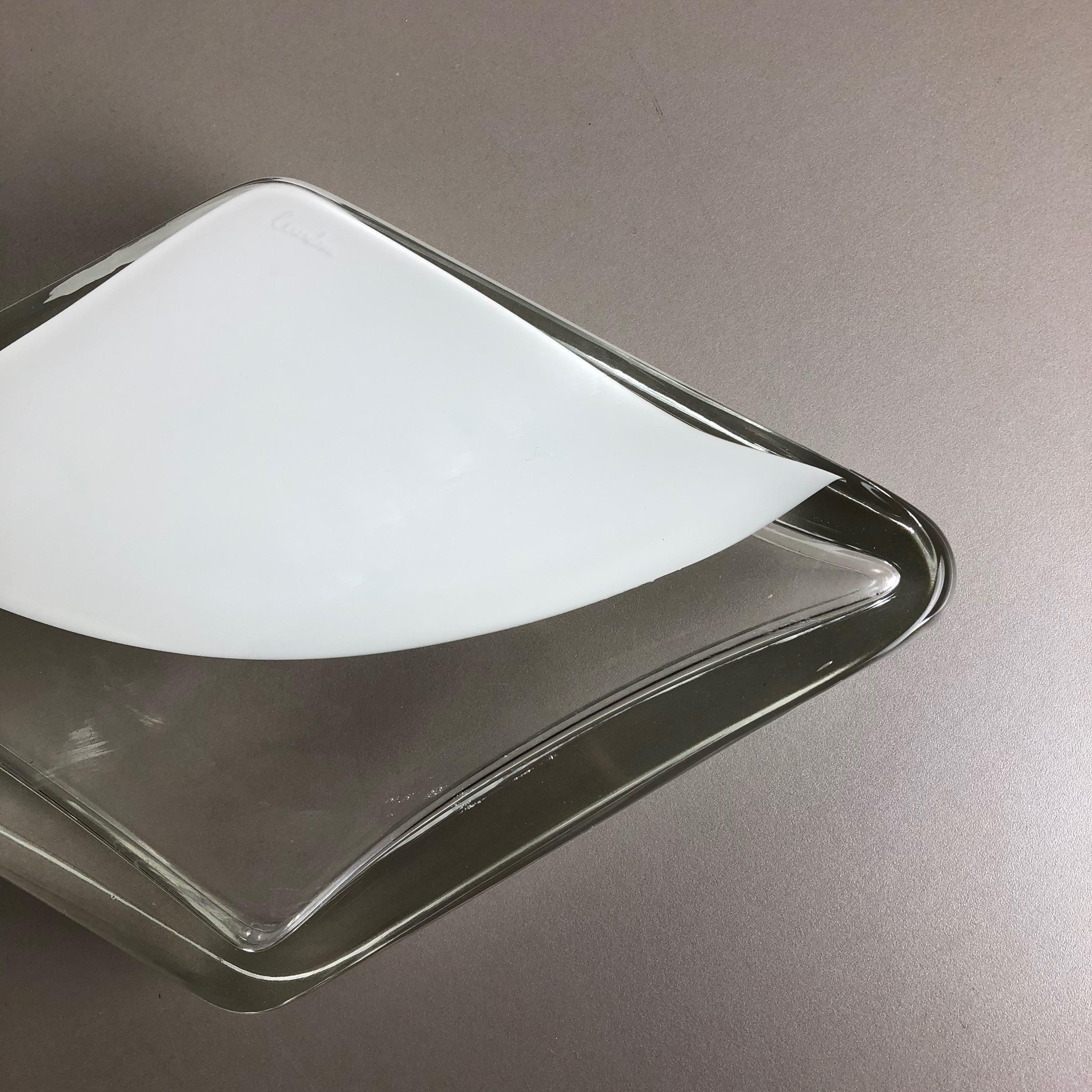 Mid-Century moderno Nuovo stock vecchio grande 2,4 kg Ciotola di conchiglie in vetro di Murano Antonio da Ros Cenedese 1970 in vendita