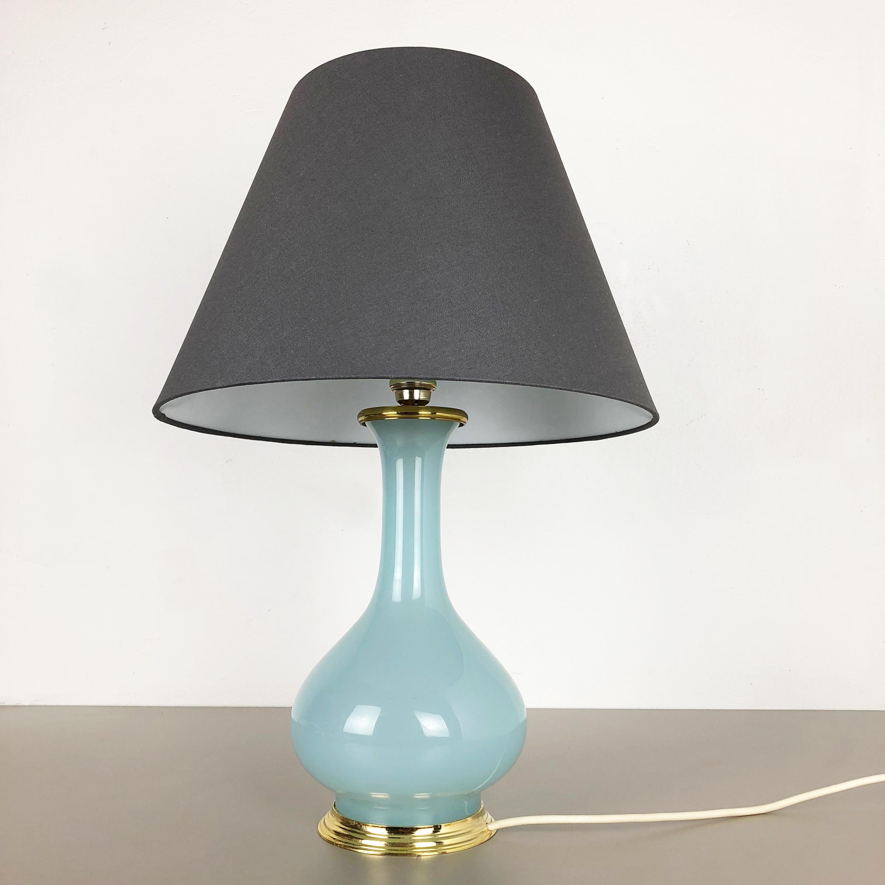 Mid-Century Modern New Old Stock, Opaline Murano Glass Table Light by Cenedese Vetri, Italy 1960