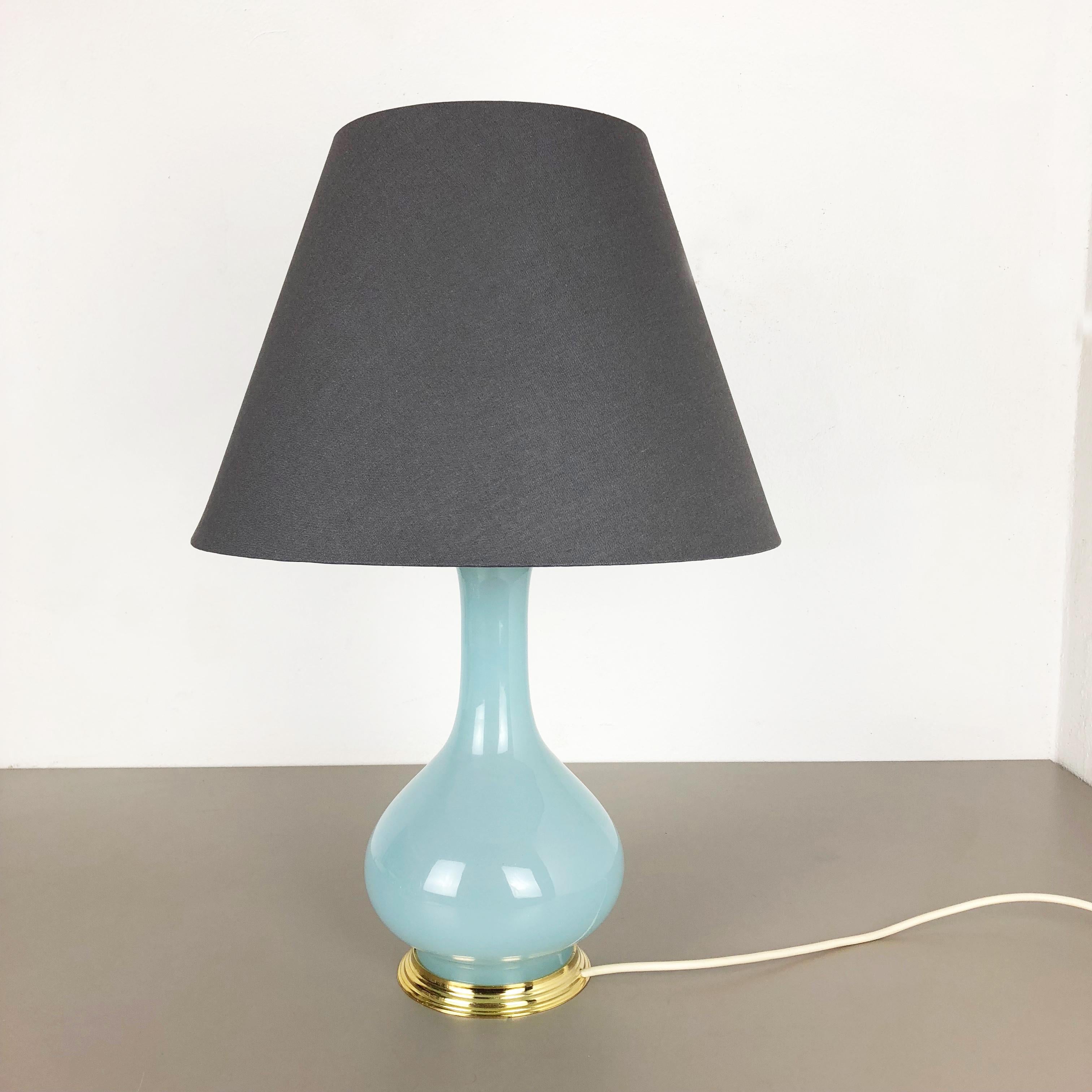 German New Old Stock, Opaline Murano Glass Table Light by Cenedese Vetri, Italy 1960