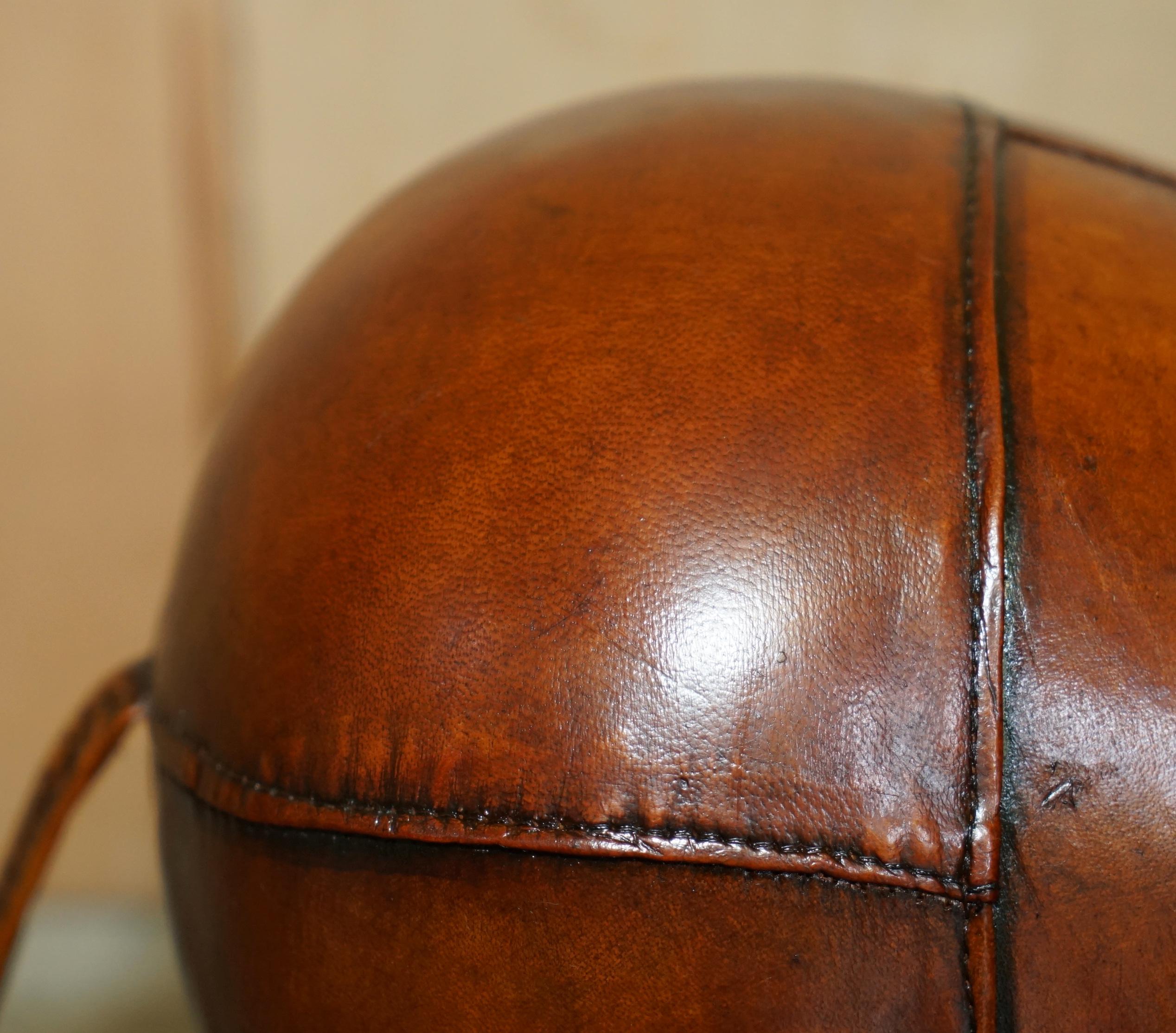 Mid-Century Modern NEW OLD STOCK LiBERTY LONDON STYLE OMERSA BROWN LEATHER FOOTSTOOL RHINOCEROS
