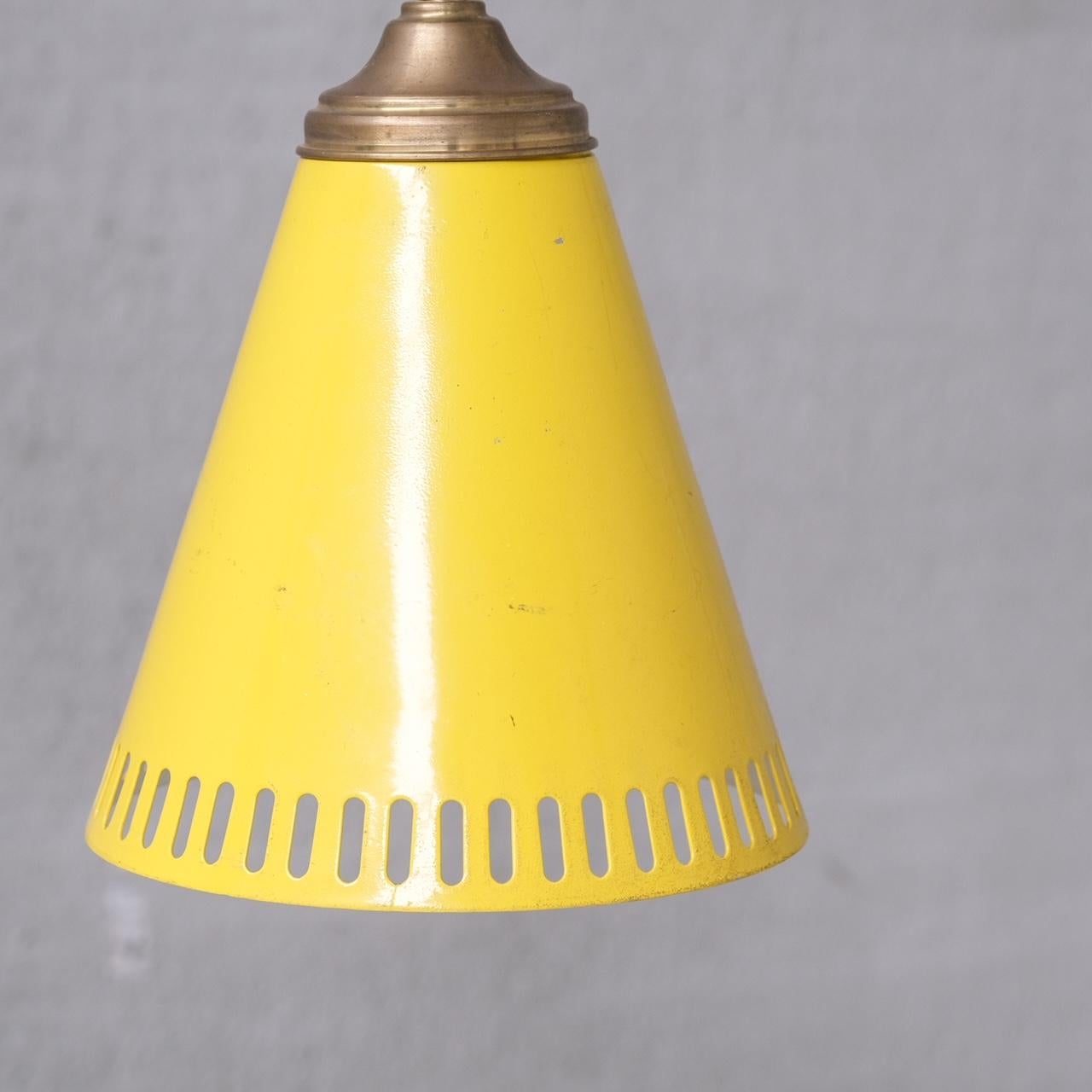 Mid-Century Modern New Old Stock Mid-Century Metal Pendant Shade Lights (6 available) For Sale