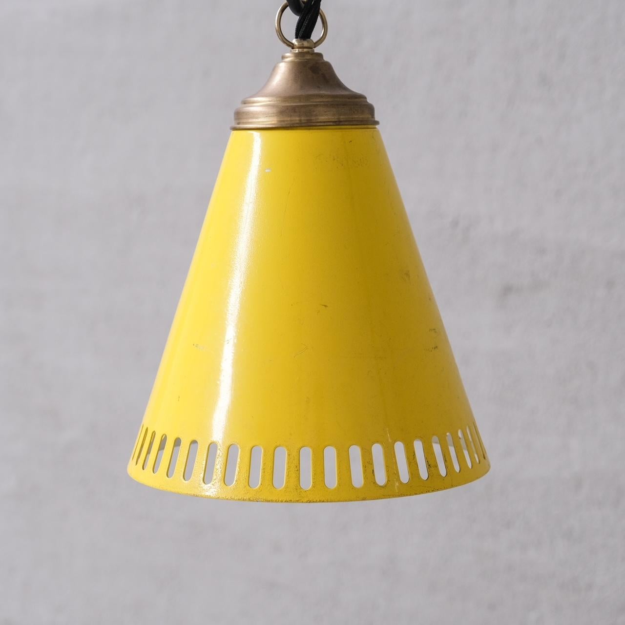 Italian New Old Stock Mid-Century Metal Pendant Shade Lights (6 available) For Sale