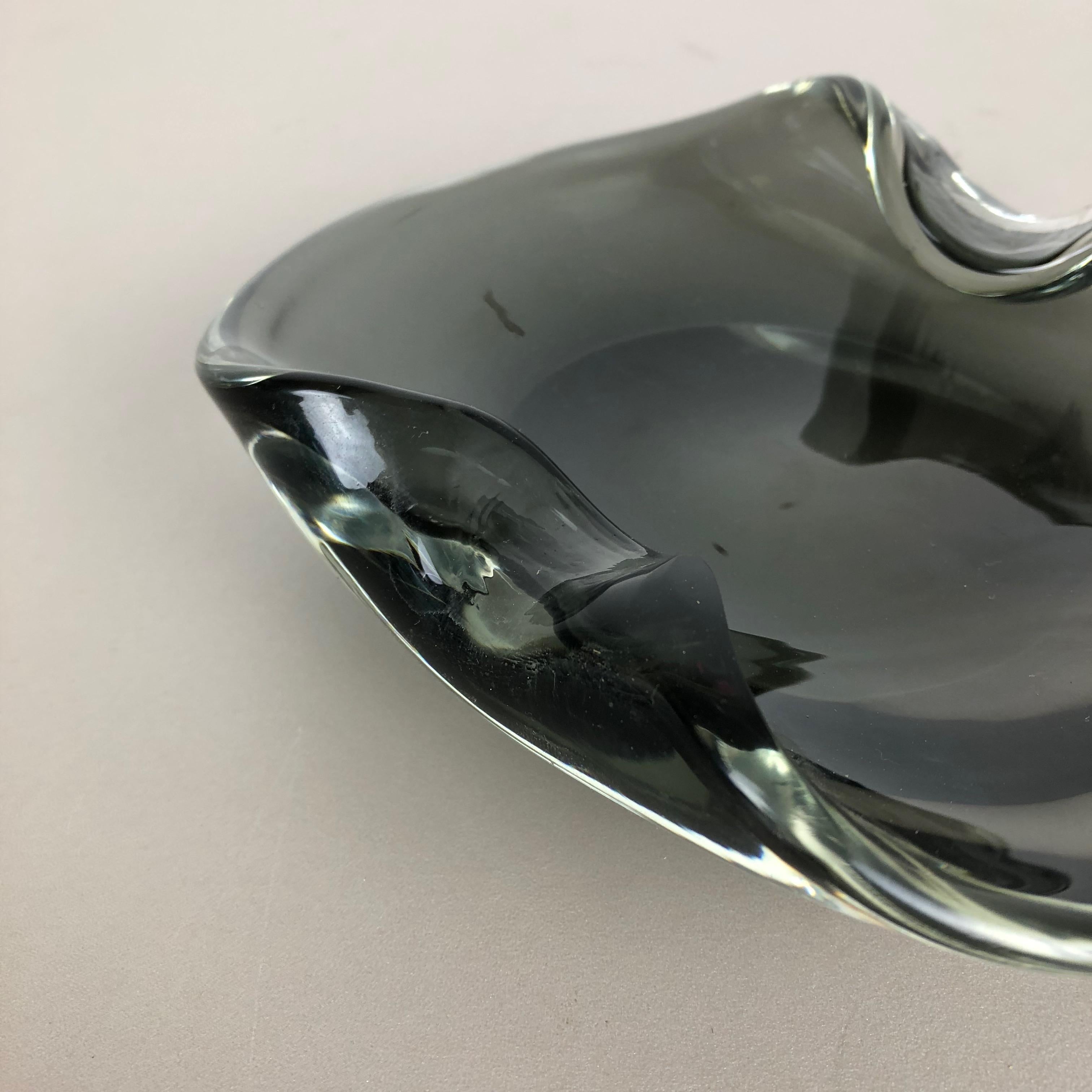 New Old Stock, Murano Glass Shell Bowl Antonio da Ros, Cenedese Italy 1960s No1 1