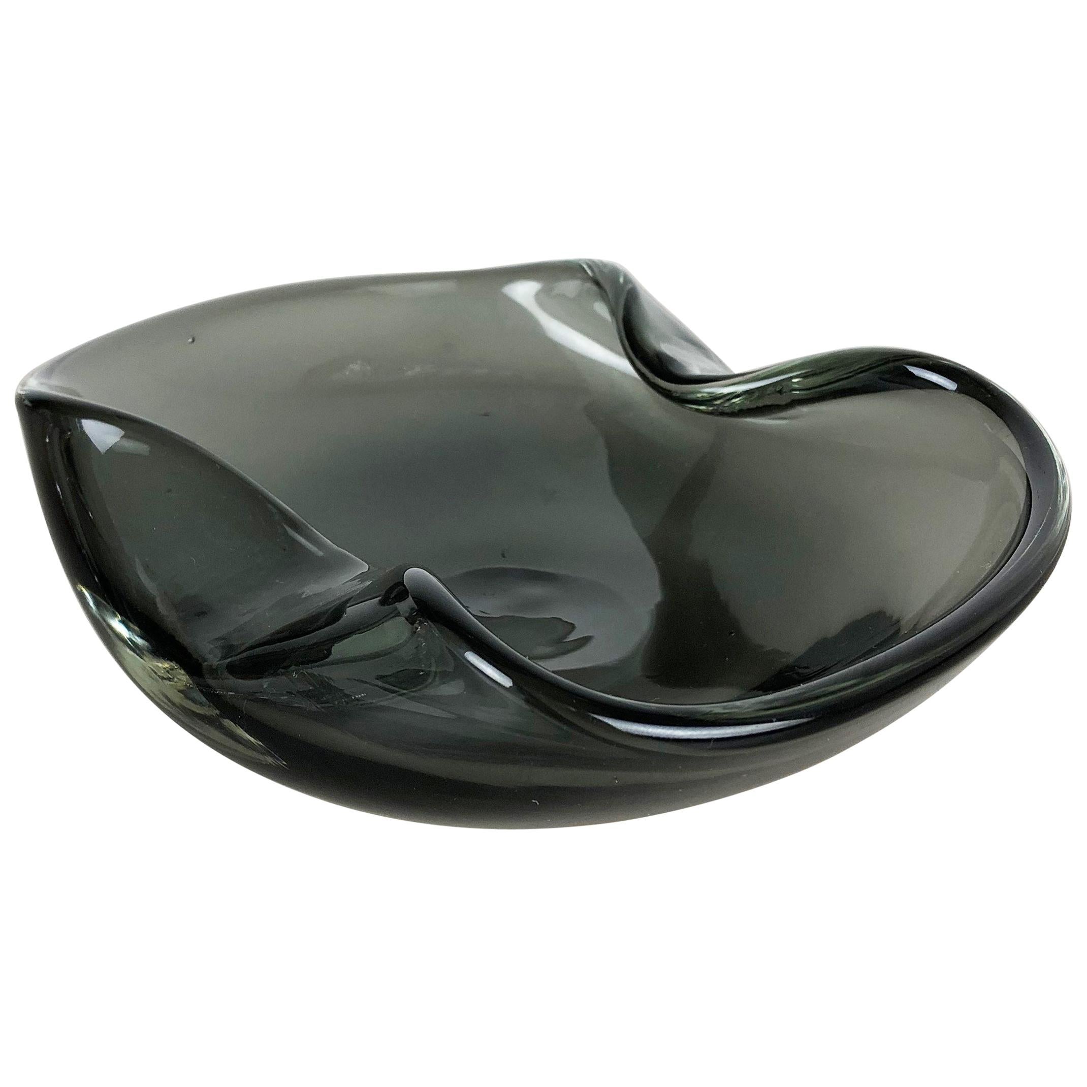 New Old Stock, Murano Glass Shell Bowl Antonio da Ros, Cenedese Italy 1960s No2