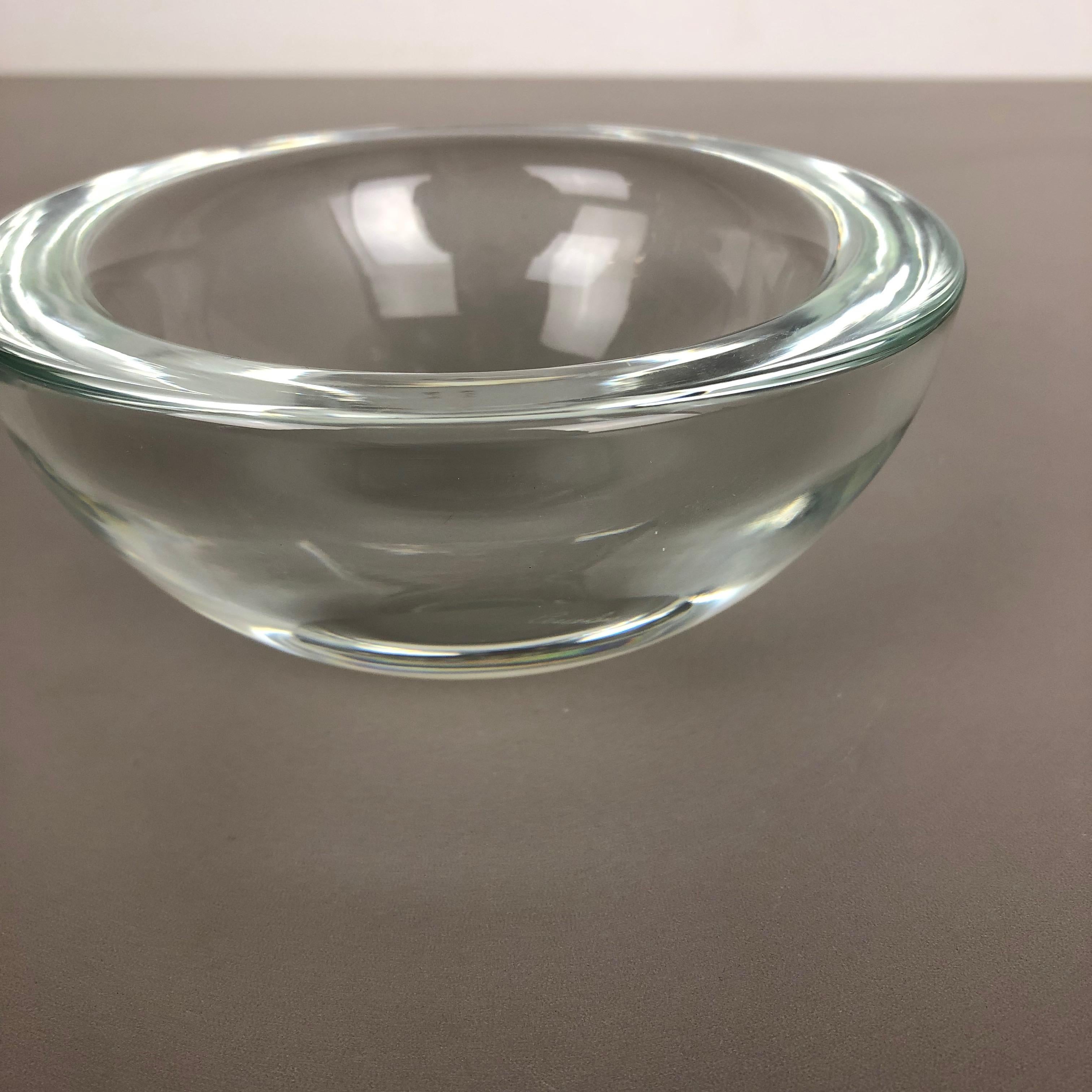 New Old Stock, Murano Heavy Clear Glass Shell Bowl, by Gino Cenedese Italy, 1960 2