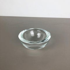 New Old Stock, Murano Heavy Clear Glass Shell Bowl, by Gino Cenedese Italy, 1960