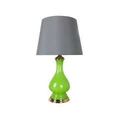 New Old Stock, Opaline Murano Glass "Green" Table Light by Cenedese Vetri, 1960s