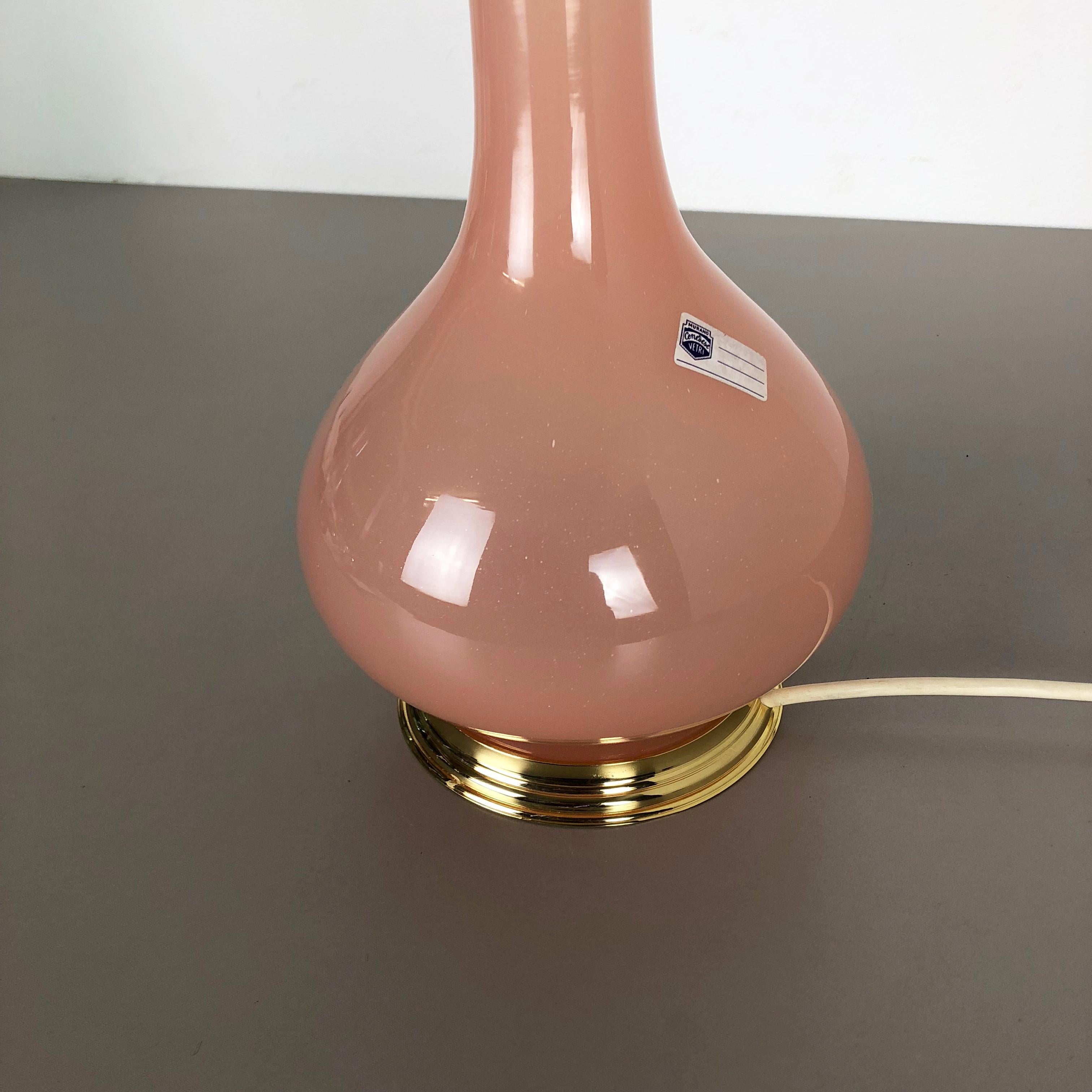 New Old Stock Opaline Murano Glass Table Light by Cenedese Vetri, Italy, 1960 For Sale 8