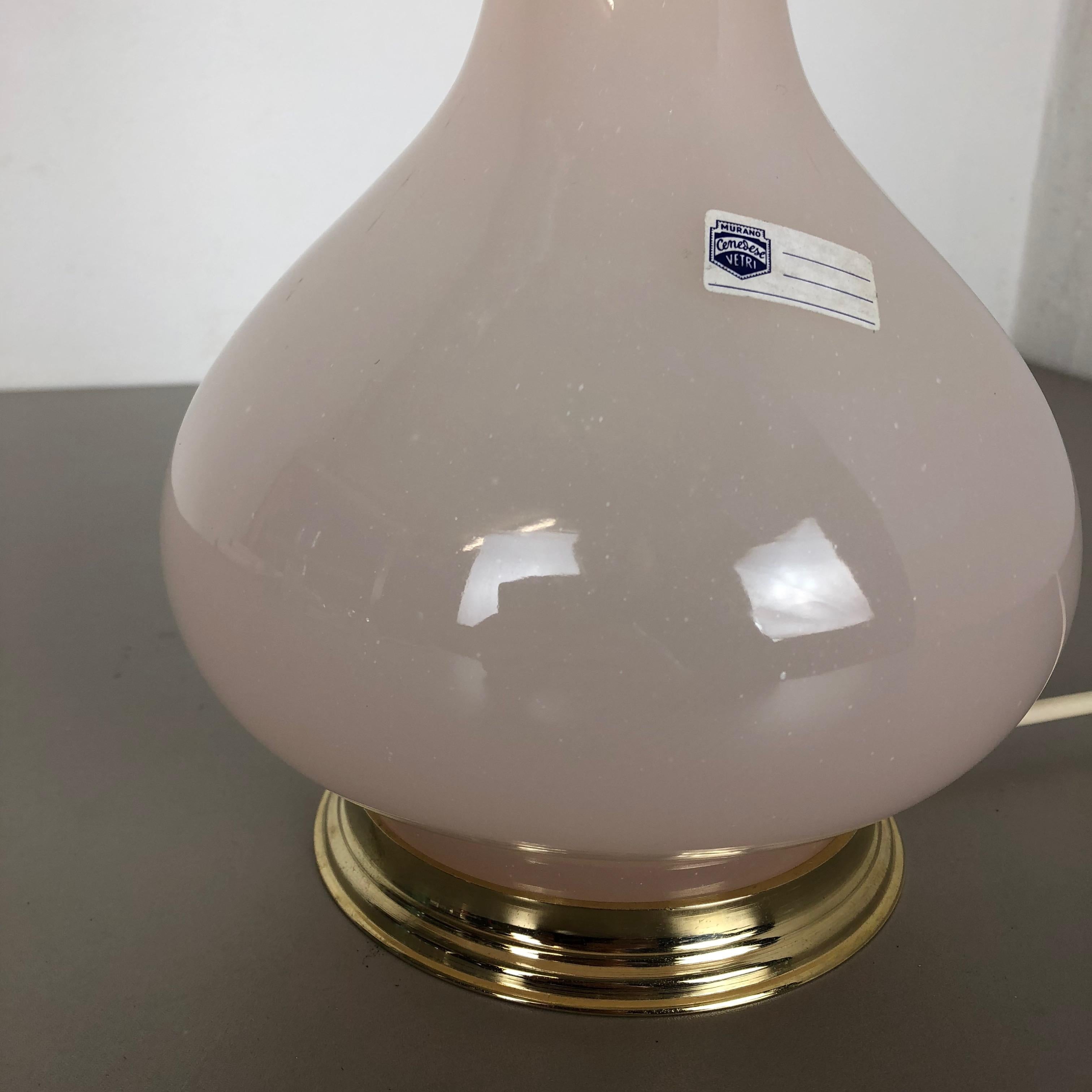 Old Stock, Opaline Murano Glass Table Light by Cenedese Vetri, Italy, 1960 For Sale 8