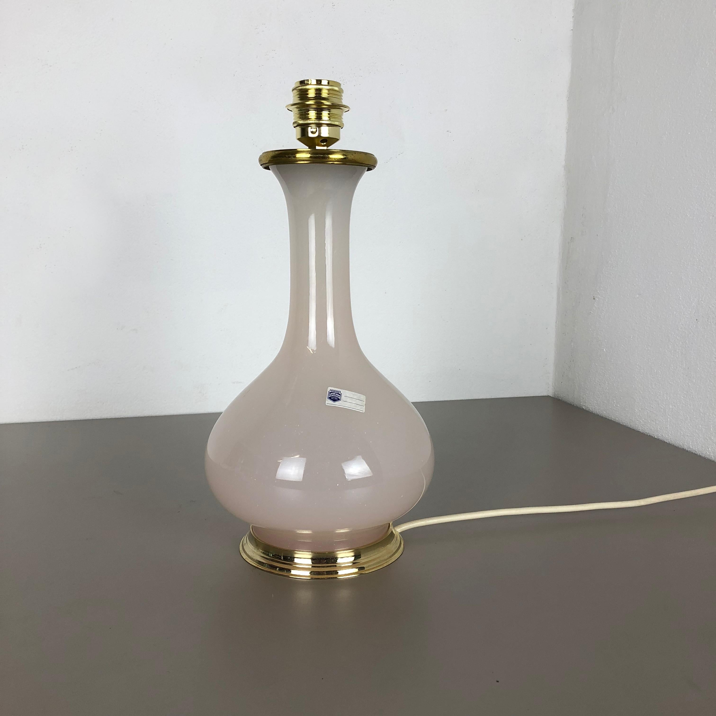 Italian Old Stock, Opaline Murano Glass Table Light by Cenedese Vetri, Italy, 1960 For Sale