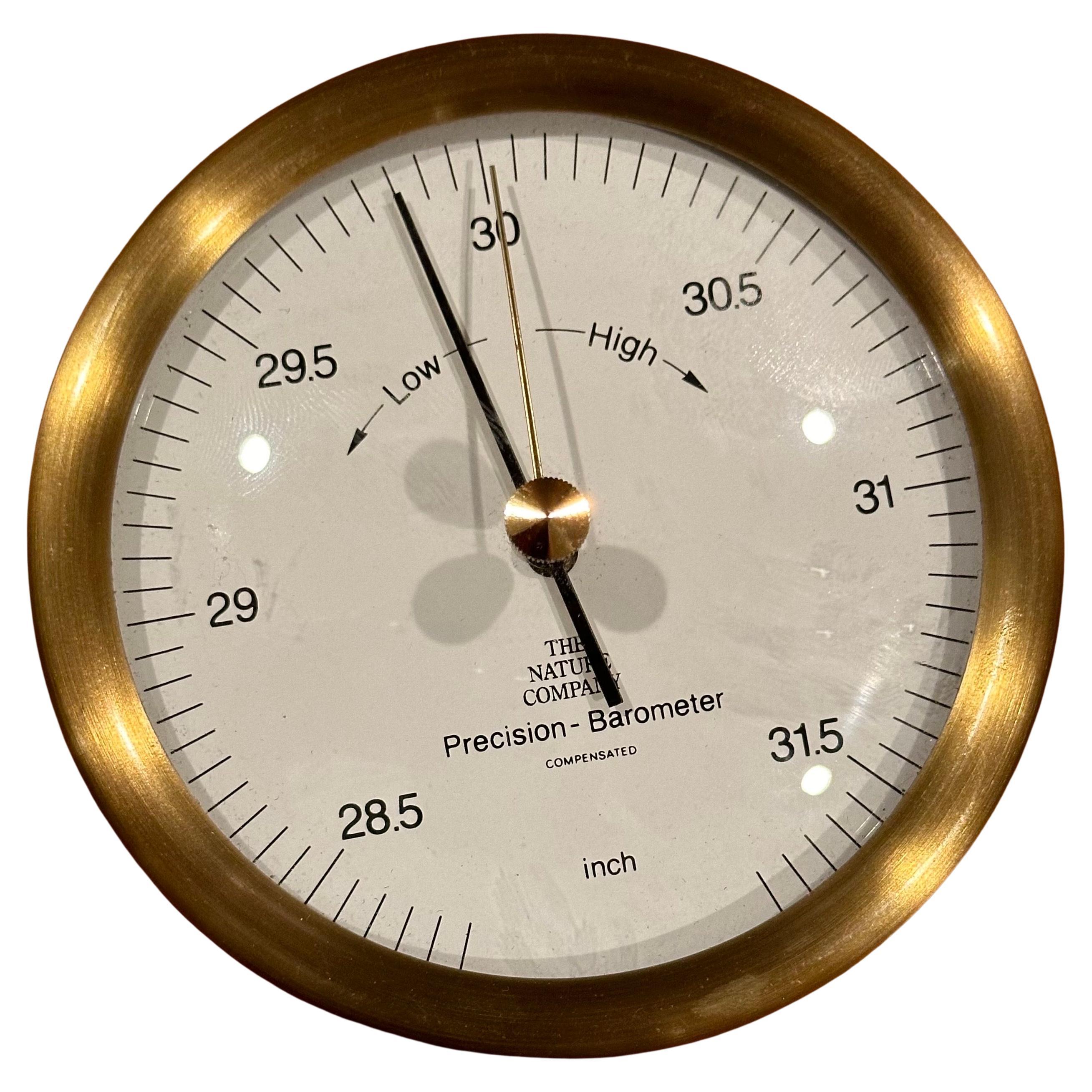 New / Old Stock Precision Wall Barometer in Brass by The Nature Company For Sale 1