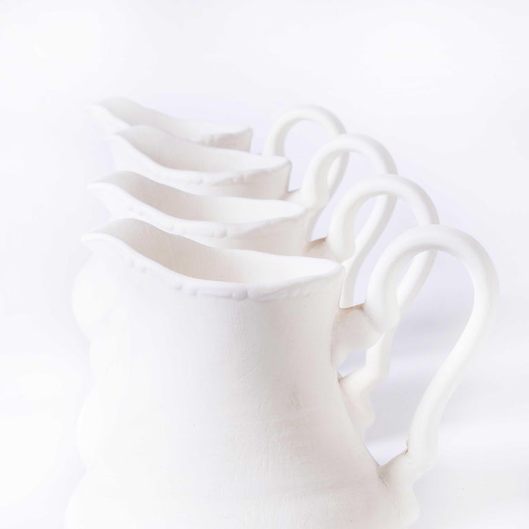 New Old Stock Raw Ceramic Small White Jug For Sale at 1stDibs