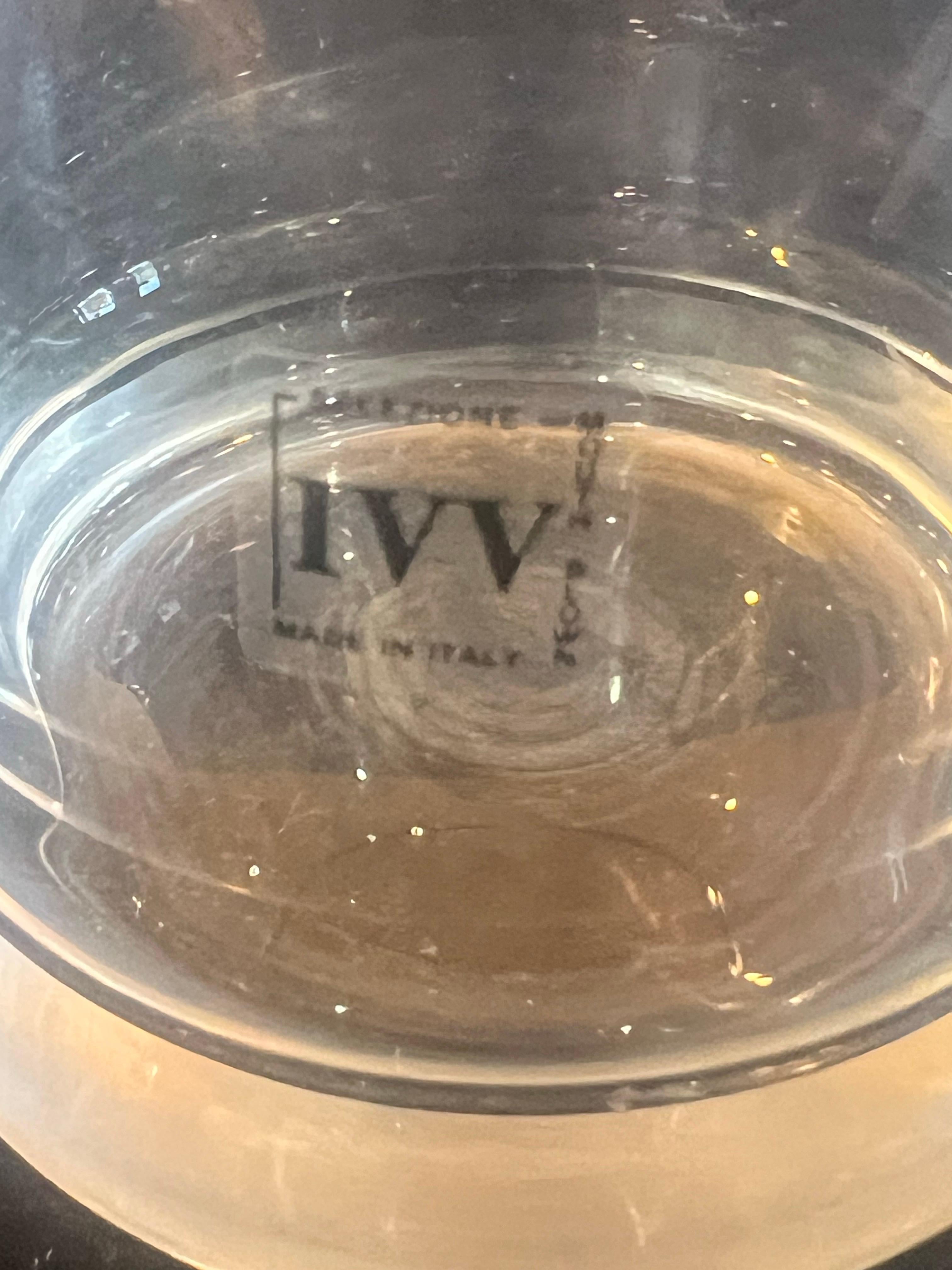 New Old stock Set of 4 Postmodern Mouth blown & Rubber Glasses by IVV Italia In Excellent Condition For Sale In San Diego, CA