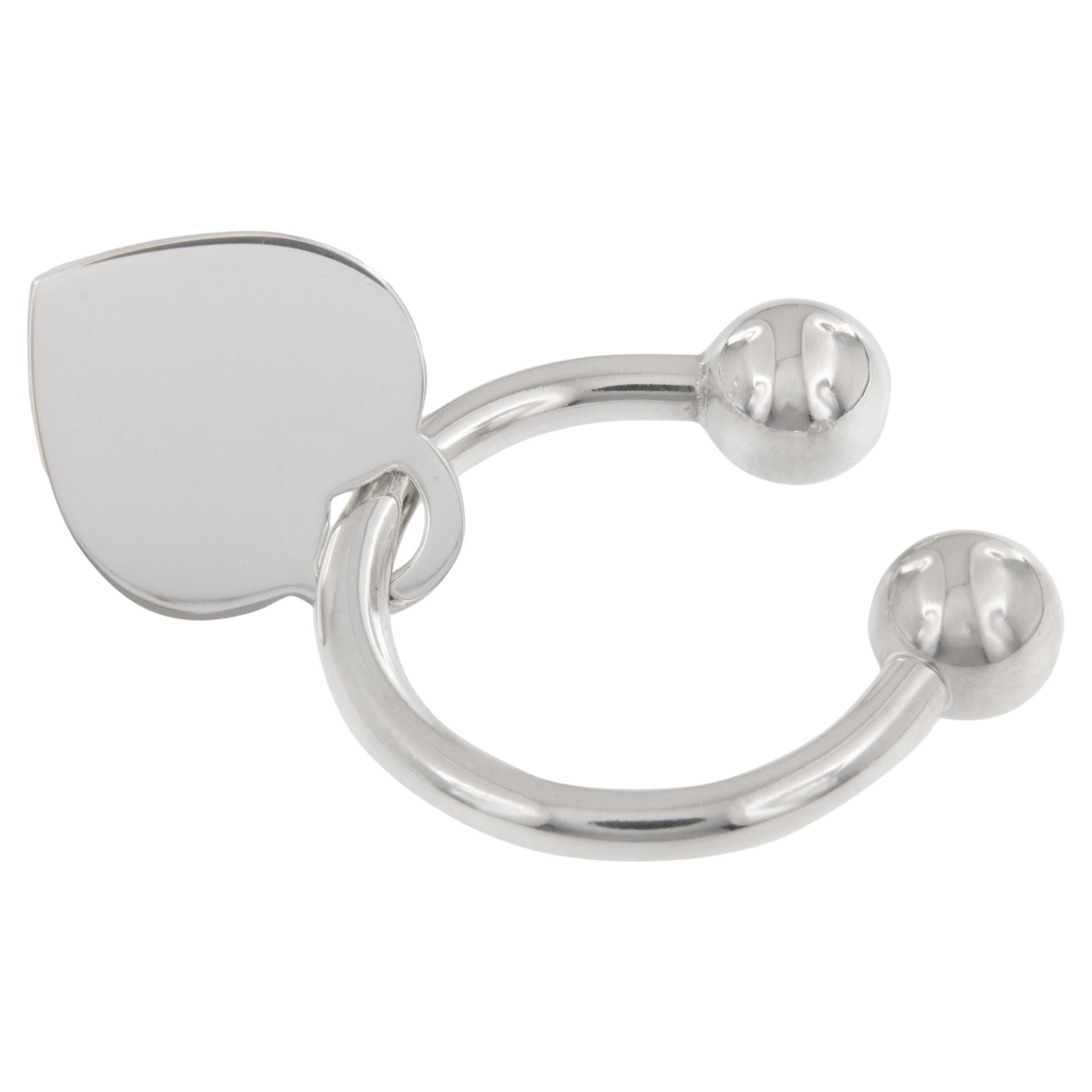 New Old Stock Silver Tiffany & Co Keyring with Heart Charm