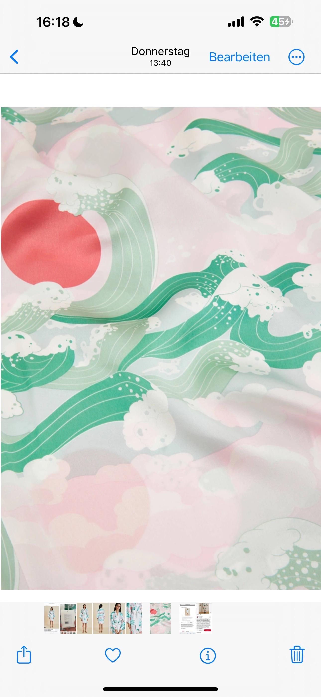 Olivia von Halle Blush Robe de soirée en soie imprimée japonaise Robe kimono OS en vente 1