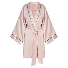 Olivia von Halle Blush Seide Kleid Japanischer Kimono Robe OS, NEU