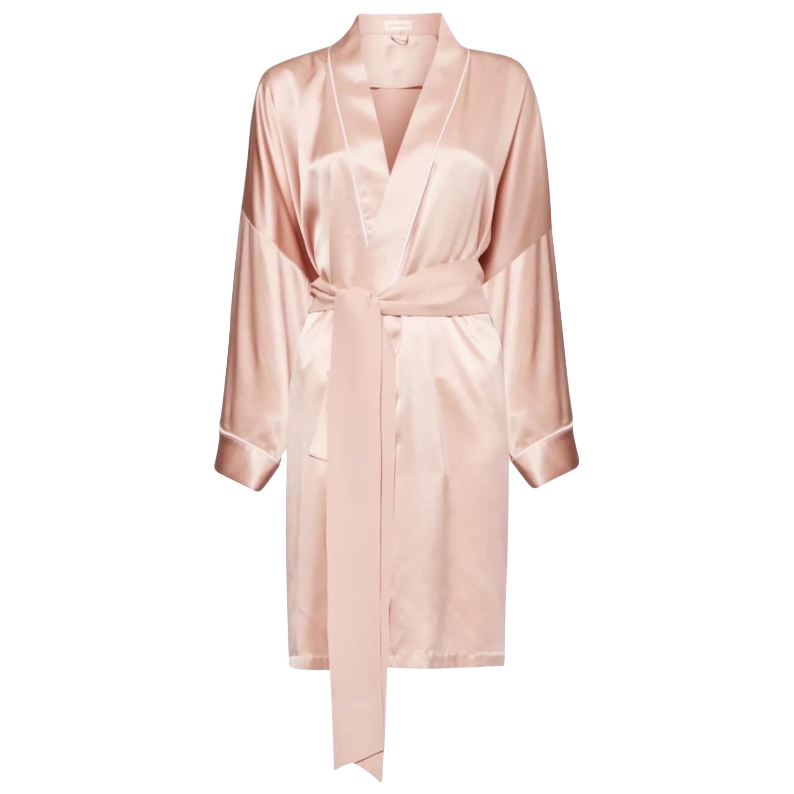 NEW Olivia von Hall Robe de chambre en soie blush Kimono japonais avec ceinture OS