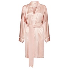 NEW Olivia von Halle Blush Silk Dressing Gown Japanese Kimono Robe with Belt OS