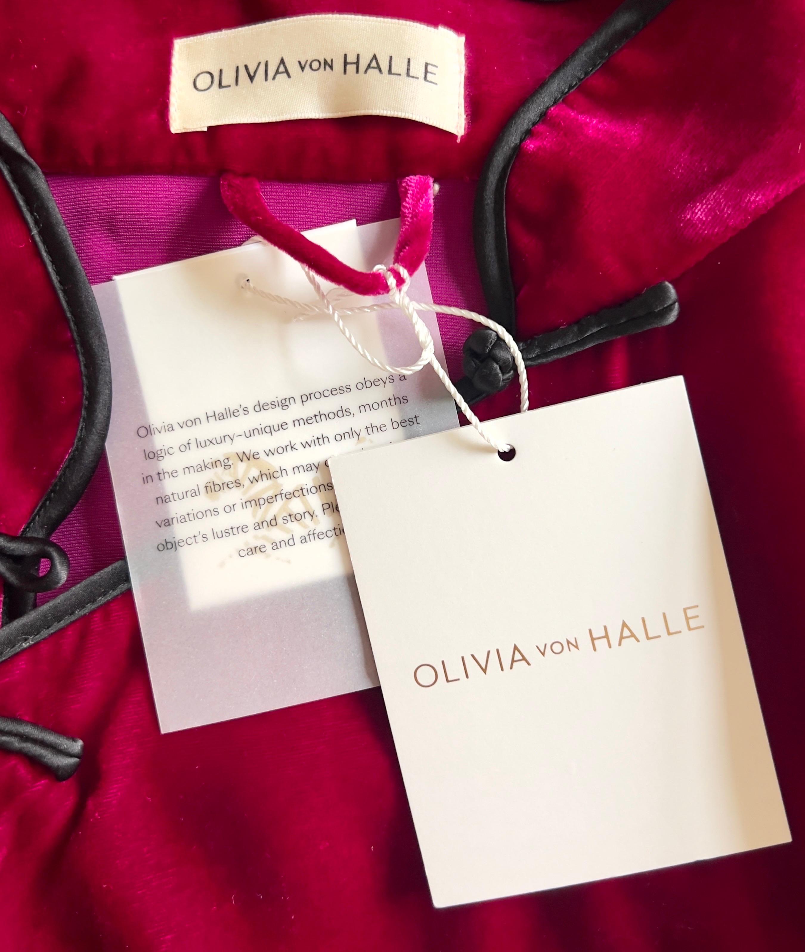 NEW Olivia Von Halle Chinese-Inspired Velvet Loungewear Homewear Suit M For Sale 4