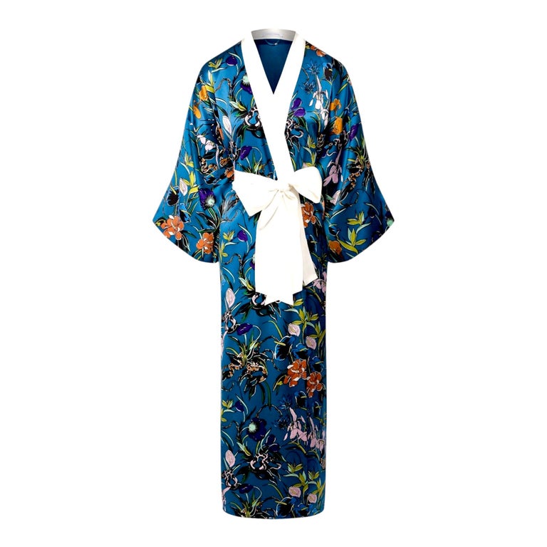 japanese dressing gown silk Luxury Silky Robe | Kimono for women | Long Bridesmaid Robe