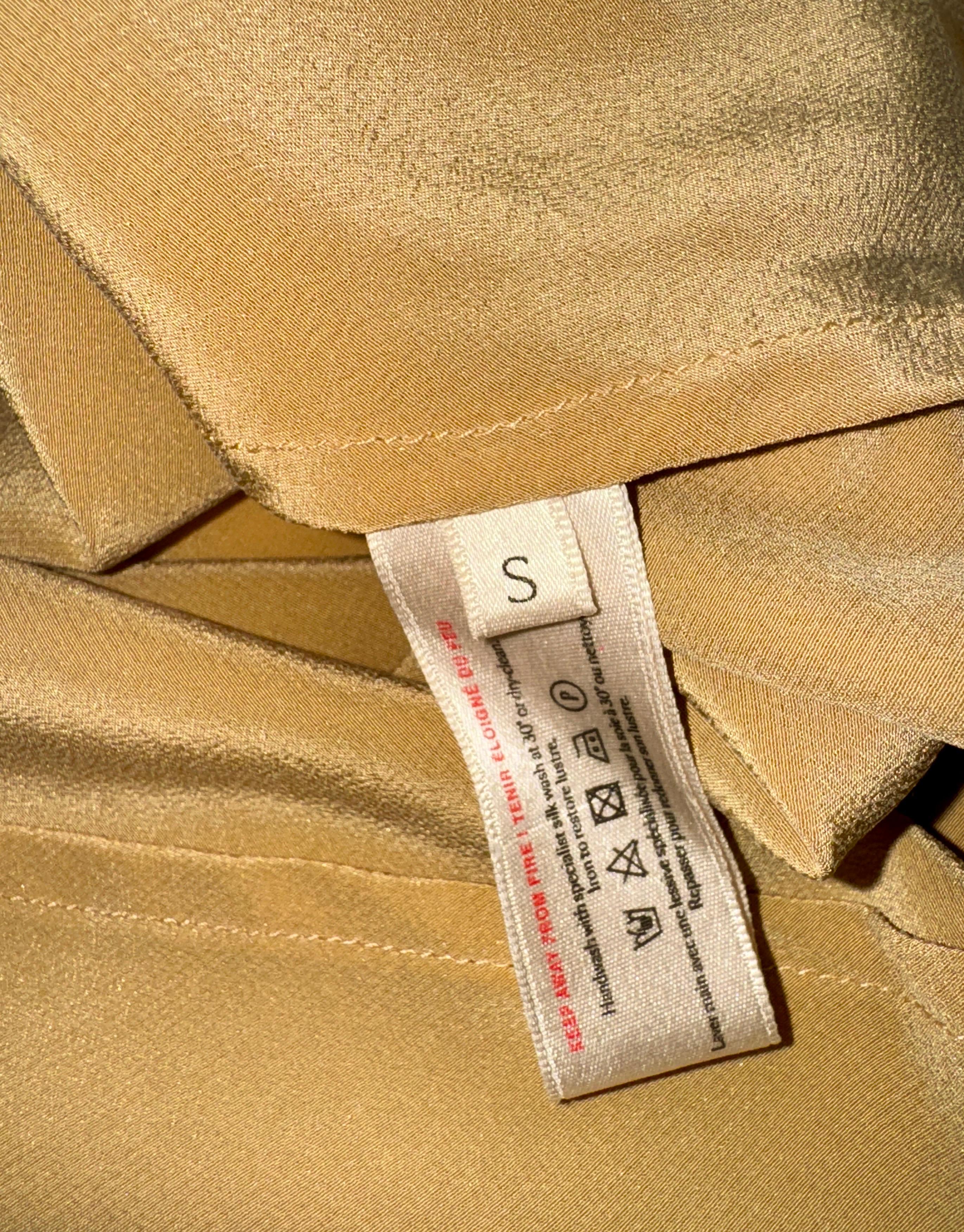 NUEVO Olivia Von Halle Top de seda dorada Pantalones Resort Ocio Salón Conjunto S en venta 1