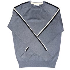 NEW Olivia Von Halle Grey Cashmere Silk Blend Sweater Pullover S