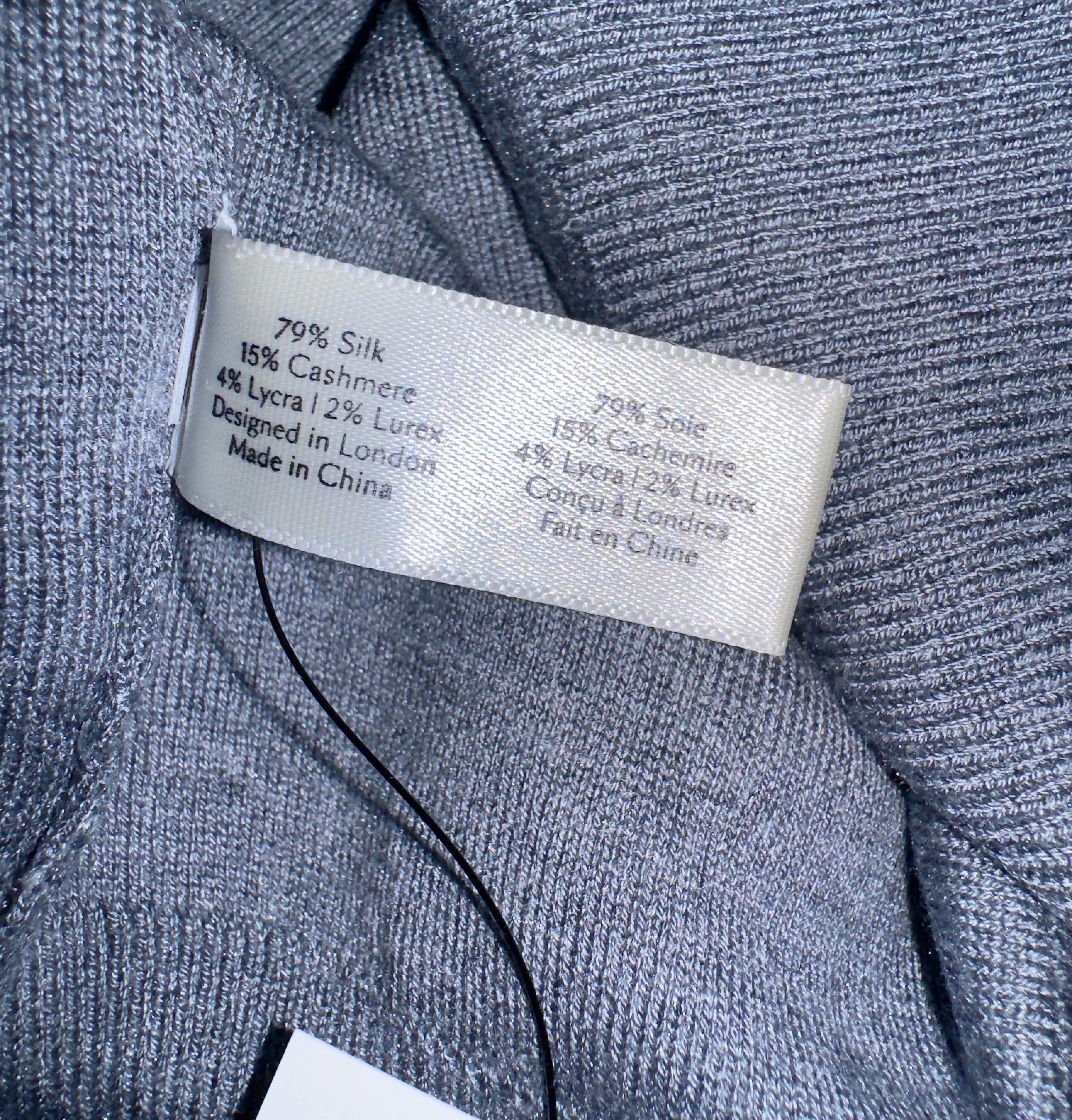 NEW Olivia Von Halle Pull en cachemire et soie grise Pullover S Excellent état - En vente à Switzerland, CH