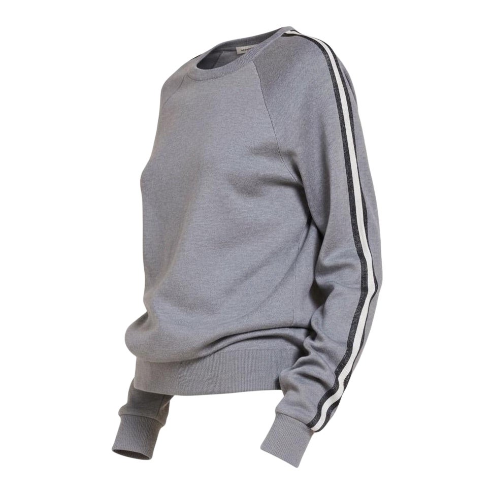 NEW Olivia Von Halle Pull en cachemire et soie grise Pullover S