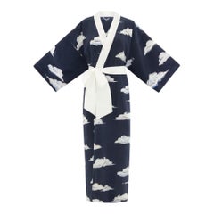 NEW Olivia von Halle Luxurious Cloud Print Silk Dressing Gown Kimono Robe OS
