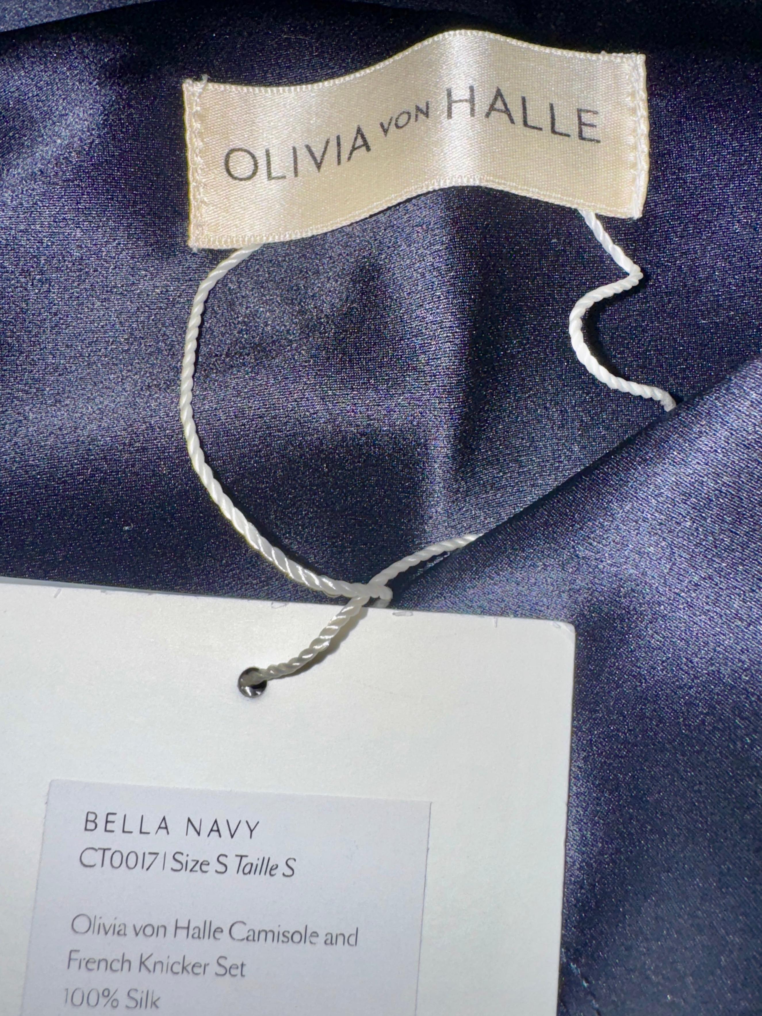 Nero NEW Olivia Von Halle Top con canotta in seta e pantaloncini S in vendita