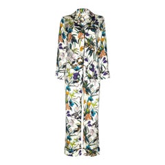 NEW Olivia Von Halle Silk Floral Print Lounge Home Sleep Wear Suit S