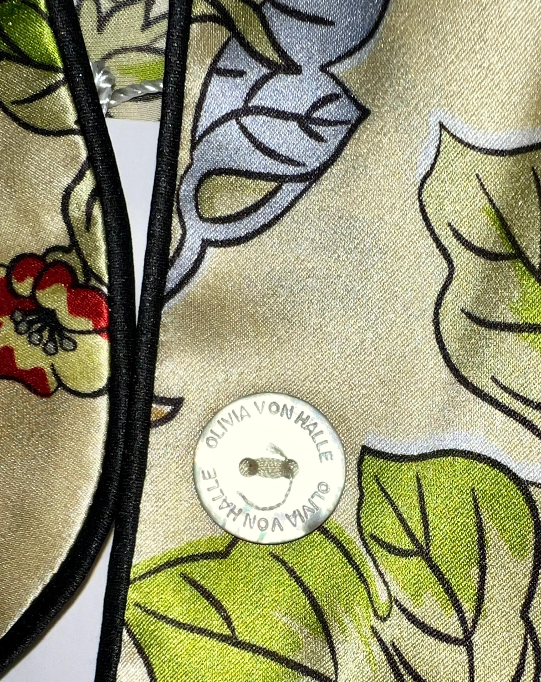 NEW Olivia Von Halle Silk Floral Print Pajamas Lounge Home Sleep Wear Suit M For Sale 4