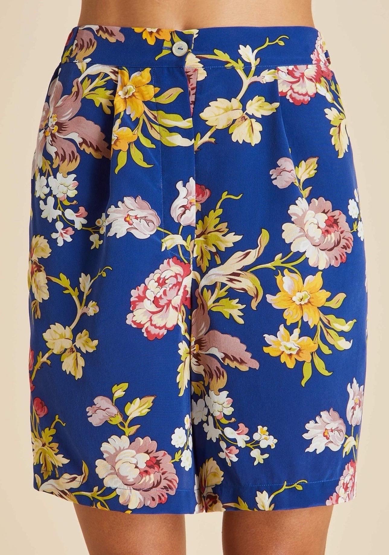 NEW Olivia Von Halle Seidenblumendruck Hose Freizeit Lounge Sommer Anzug M im Angebot 5