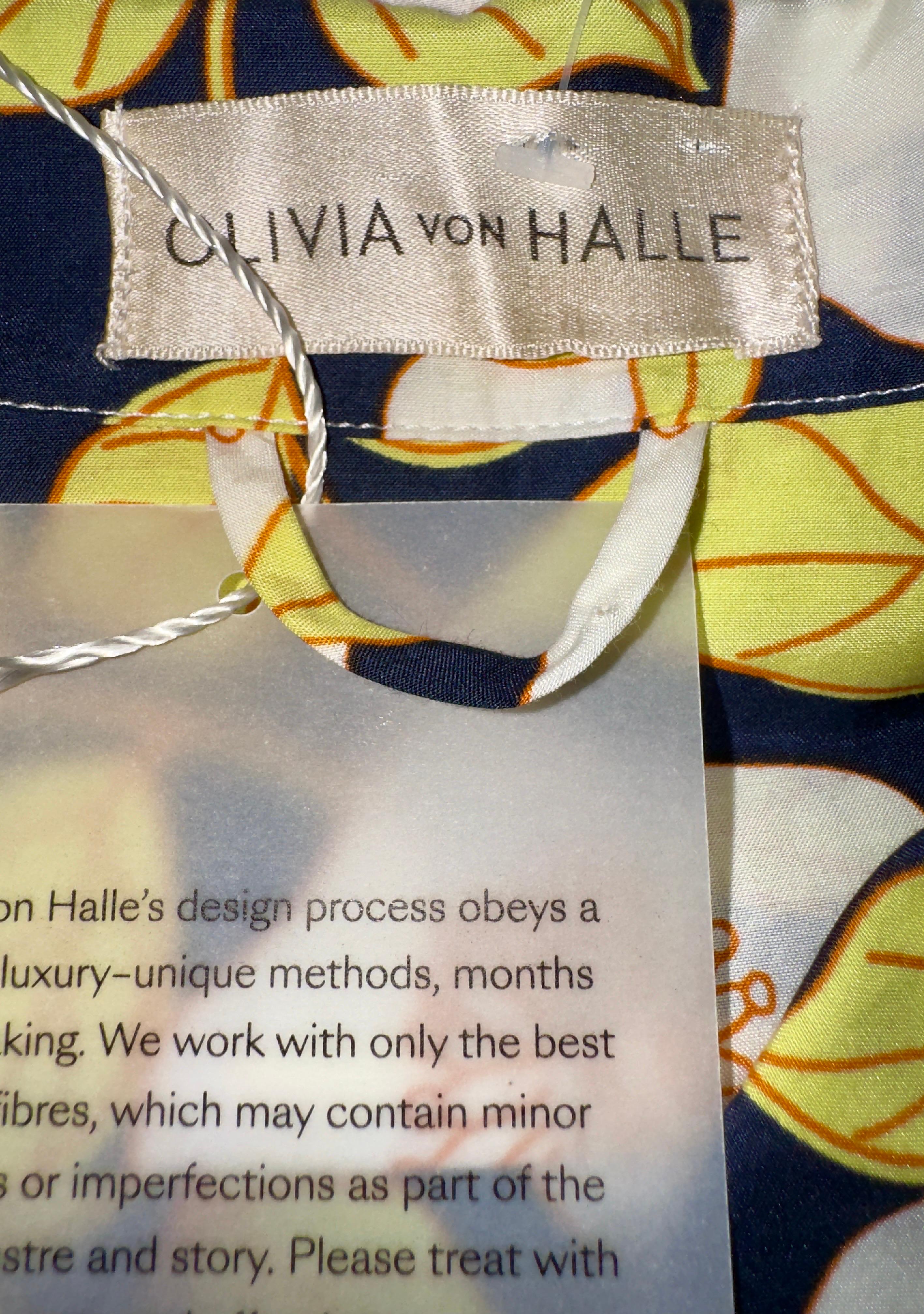 NUEVA Olivia Von Halle Vestido de seda con estampado floral estilo kimono OS en venta 2