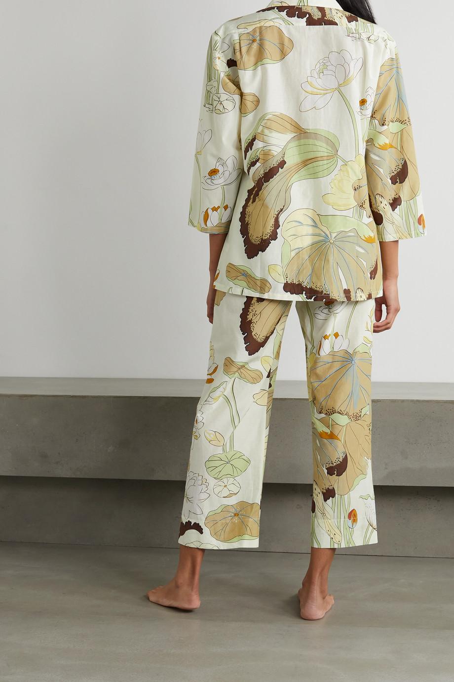 Olivia Von Halle, tailleur de salon en voile de soie imprimé floral, taille M, état neuf en vente 5
