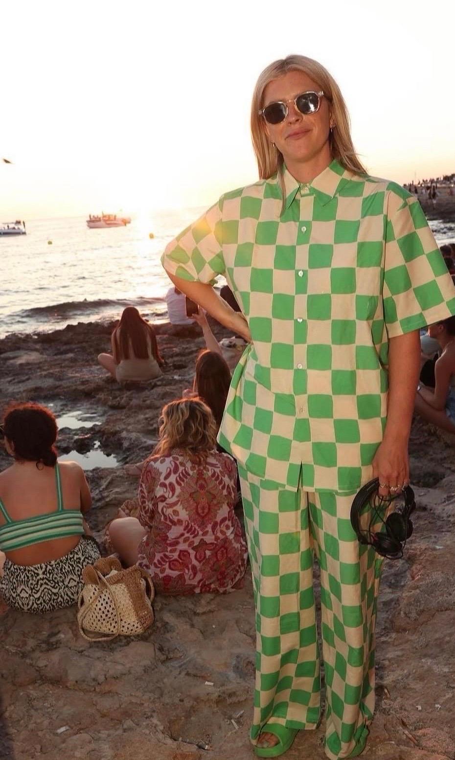 Olivia Von Halle, tailleur de salon en voile de soie imprimé floral, taille M, état neuf en vente 9