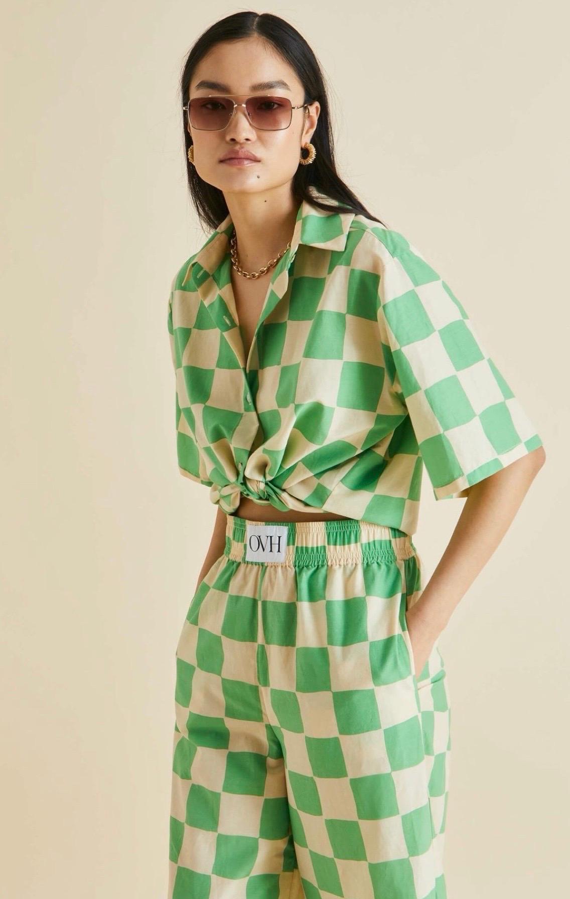 Olivia Von Halle, tailleur de salon en voile de soie imprimé floral, taille M, état neuf Neuf - En vente à Switzerland, CH