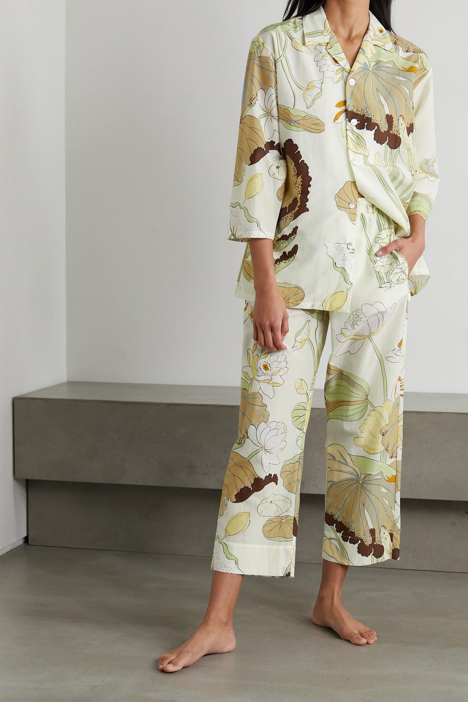 Olivia Von Halle, tailleur de salon en voile de soie imprimé floral, taille M, état neuf en vente 4