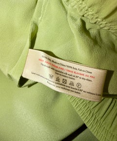NEW Olivia Von Halle Soft Green Silk Lounge Palazzo Wide Leg Pants M
