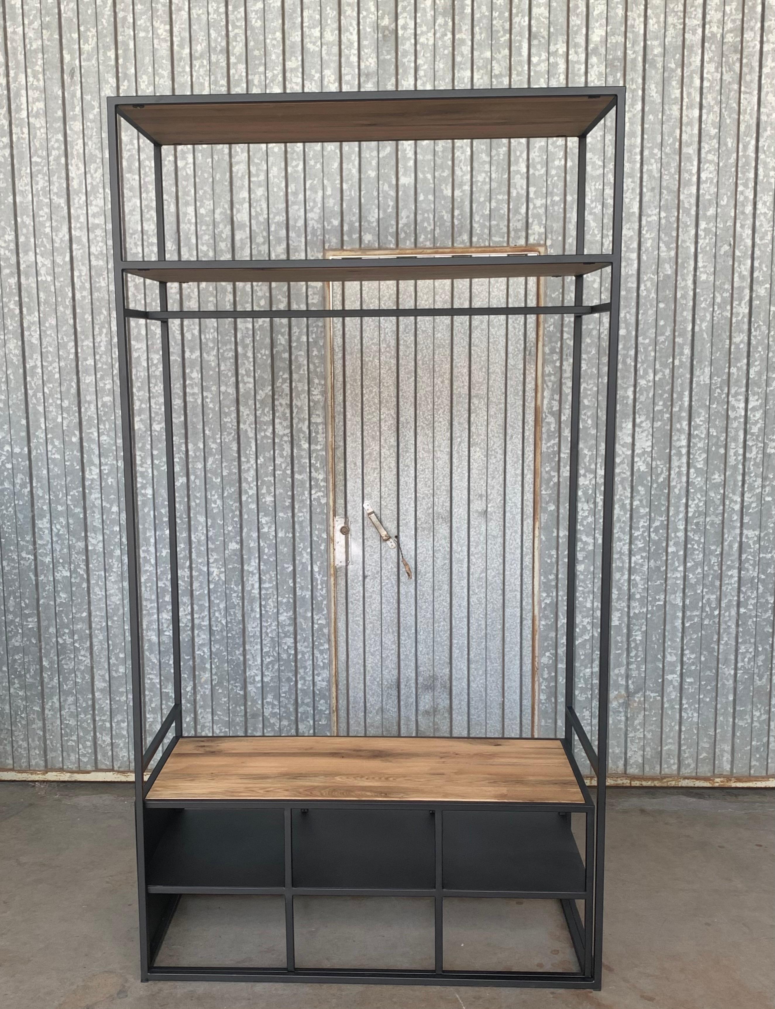 Contemporary New Open Wardrobe or Coat Rack with Shoes Compartment or Bench For Sale